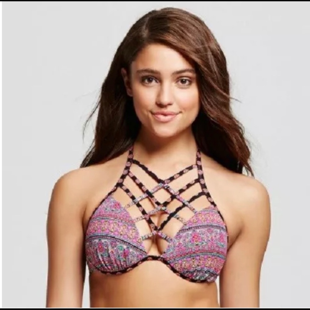 Colorful Cross Up Bikini Top